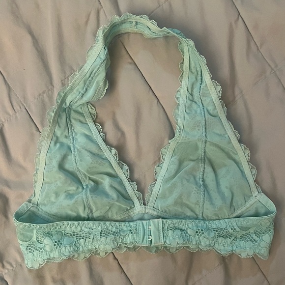 Free People Galloon Lace Halter Bra Tiffany Blue - Picture 2 of 3